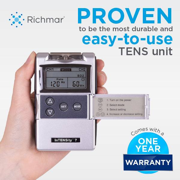 Richmar InTENSity 7 Digital Portable TENS Unit OTC Pain Relief Device