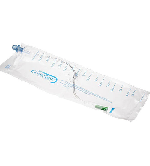 GentleCath Pro Red Rubber Coudé Closed System Catheter Kit