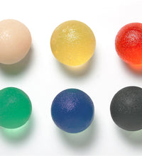 CanDo Gel Squeeze Ball, Standard Circular, 6-piece set (tan, yellow, red, green, blue, black)