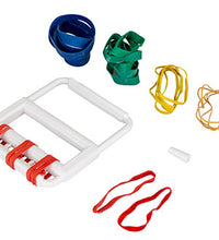 CanDo Latex Free rubber-band hand exerciser, with 25 bands (5 each: tan, yellow, red, green, blue)