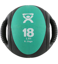 CanDo, Dual-Handle Medicine Ball, 9" Diameter, Green, 18 lb.