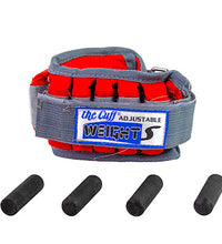 The Adjustable Cuff wrist weight - 4 lb - 20 x 0.2 lb inserts - Red - each