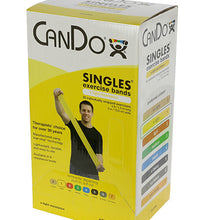 CanDo Low Powder Exercise Band - box of 30, 5' length - Yellow - x-light