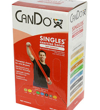 CanDo Low Powder Exercise Band - box of 30, 5' length - Red - light