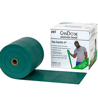 CanDo Low Powder Exercise Band - 50 yard roll - Green - medium