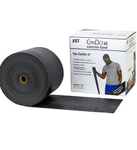 CanDo Low Powder Exercise Band - 50 yard roll - Black - x-heavy