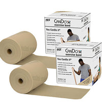 CanDo Low Powder Exercise Band - Twin-Pak - 100 yard (2 x 50 yard rolls) - Tan - xx-light