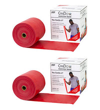 CanDo Low Powder Exercise Band - Twin-Pak - 100 yard (2 x 50 yard rolls) - Red - light