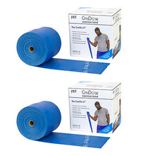 CanDo Low Powder Exercise Band - Twin-Pak - 100 yard (2 x 50 yard rolls) - Blue - heavy