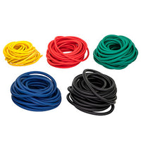 CanDo Low Powder Exercise Tubing - 25' rolls, 5-piece set (1 each: yellow, red, green, blue, black)