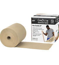 CanDo Latex Free Exercise Band - 50 yard roll - Tan - XX-light