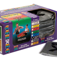 CanDo Latex Free Exercise Band - box of 40, 4' length - Black - x-heavy