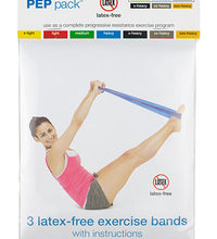 CanDo Latex-Free Exercise Band - PEP Pack - Moderate (Green, Blue, Black)