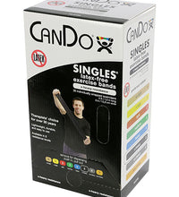 CanDo Latex Free Exercise Band - box of 30, 5' length - Black - x-heavy