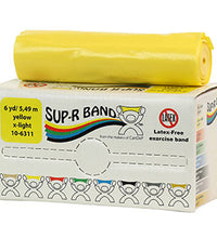 Sup-R Band Latex Free Exercise Band - 6 yard roll - Yellow - x-light