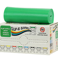 Sup-R Band Latex Free Exercise Band - 6 yard roll - Green - medium