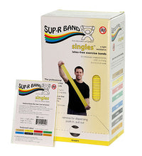 Sup-R Band, latex-free, 5-foot Singles, 30 piece dispenser, yellow