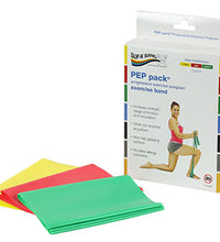 Sup-R Band Latex Free Exercise Band - PEP pack, 3-piece set (1 each: yellow, red, green)