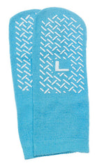 Slipper Socks; Large Sky Blue Pair Men's 7-9 Wms 8-10