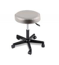 Pneumatic mobile stool, no back, 18" - 22" H, gray upholstery