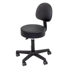 CanDo Pneumatic Stool with Back, Black