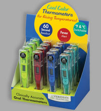 60-second thermometers in a 16-piece display