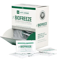 Biofreeze Professional Green Gel, 3 gm single gel pack, gravity dispenser box of 100, case of 10