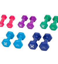 CanDo Vinyl Coated Dumbbell, 10 Piece Set (2 Each: 1, 2, 3, 4, 5 lb)