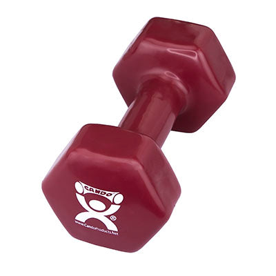 CanDo Vinyl Coated Dumbbell, Maroon (12 lb), Each