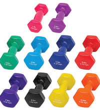 CanDo Vinyl Coated Dumbbell, 10 Piece Set (Each: 1, 2, 3, 4, 5, 6, 7, 8, 9, 10 lb)