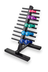 CanDo Vinyl Coated Dumbbell, 10 Piece Set with Floor Rack (2 Each: 1, 2, 3, 4, 5 lb)