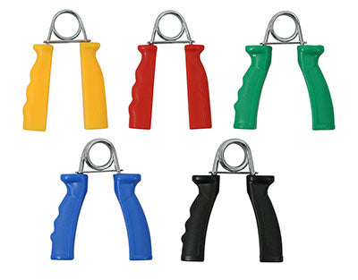 CanDo Ergonomic Hand Grip, Pair - 5 pair set (yellow, red, green, blue, black)