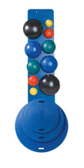 CanDo MVP Balance System - 10-Ball Set with Rack (2 each: yellow, red, green, blue, black), and 16,20,30