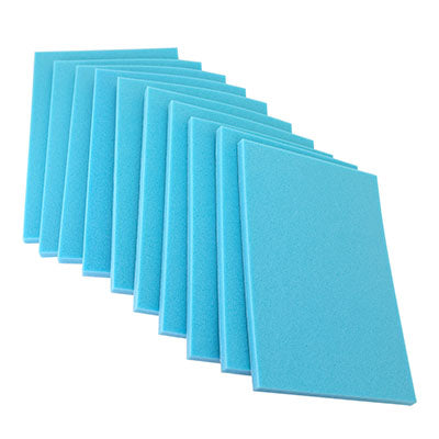 CanDo Memory Foam with PSA, Blue, 1/2" x  8" x 12", Pack of 10