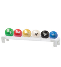 CanDo WaTE Ball - Hand-held Size - 6-piece set (1 each: tan, yellow, red, green, blue, black), with 1-tier rack