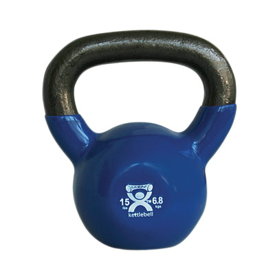 CanDo vinyl-coated kettlebell - Blue - 15 lb