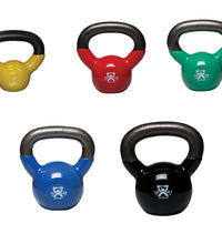 CanDo vinyl-coated kettlebell - 5-piece set (1 each: 5, 7.5, 10, 15, 20 lb)