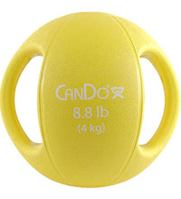 CanDo, Molded Dual Handle Medicine Ball, Yellow, 8.8 lb. (4 kg)