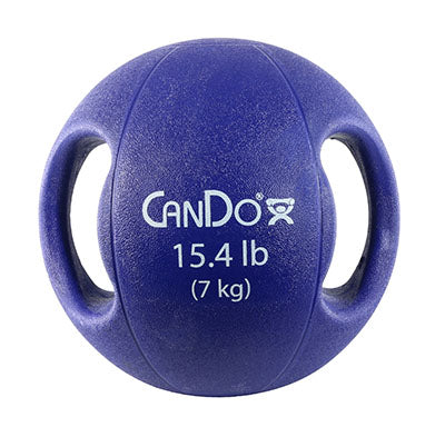 CanDo, Molded Dual Handle Medicine Ball, Blue, 15.4 lb. (7 kg)