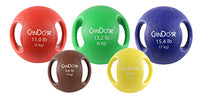 CanDo, Molded Dual Handle Medicine Ball, 5-piece set (1 ea: tan through blue)
