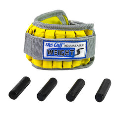 The Adjustable Cuff wrist weight - 2 lb - 10 x 0.2 lb inserts - Yellow - each