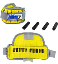 The Adjustable Cuff wrist weight - 2 lb - 10 x 0.2 lb inserts - Yellow - pair