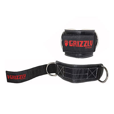 Grizzly Fitness Leather Ankle Strap, 3"