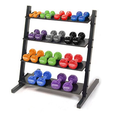 Neoprene / Vinyl Horizontal 4-Tier DB Rack w/Vinyl DB (Set 1-15 lb.) Prime
