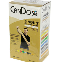 CanDo Low Powder Exercise Band - box of 30, 5' length - Tan - xx-light