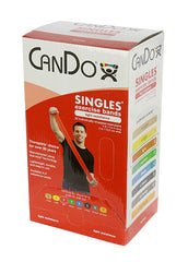 CanDo Low Powder Exercise Band - box of 30, 5' length - Red - light