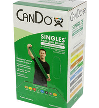 CanDo Low Powder Exercise Band - box of 30, 5' length - Green - medium