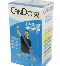 CanDo Low Powder Exercise Band - box of 30, 5' length - Blue - heavy