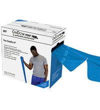 CanDo Low Powder Exercise Band - 100 yard Perf 100 roll - Blue - heavy