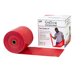 CanDo Low Powder Exercise Band - 50 yard roll - Red - light